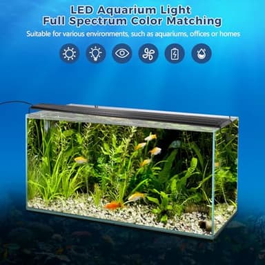 Tatub 19W LED Aquarium Light for 30"-36" Fish Tank, Full Spectrum Fish Tank Light with White Blue Red Green LEDs, 10 Levels of Brightness，Timer Auto On/Off - Image 8
