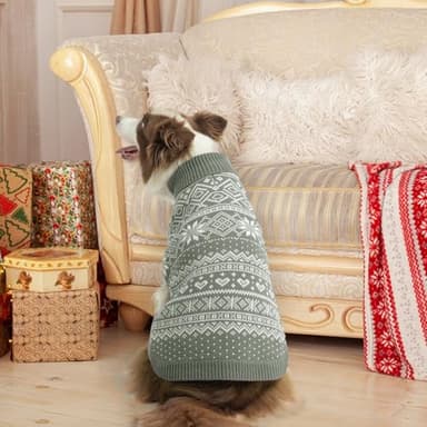 HOMIMP Dog Sweater Argyle - Warm Sweater Winter Clothes Puppy Soft Coat, Ugly Dog Sweater for Small Medium and Large Dogs, Pet Clothing Boy Girl, Grey S - Image 5