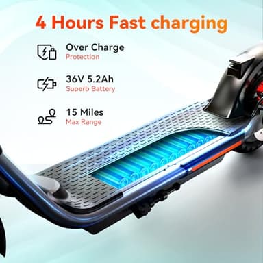 TST Electric Scooter for Adult, Up to 19 MPH and 20 Miles Long Range E Scooter, 8.5"/10" Solid and Pneumatic Tire, Portable Folding EScooter with Dual Brakes, Commuting Escooter App Control - Image 7