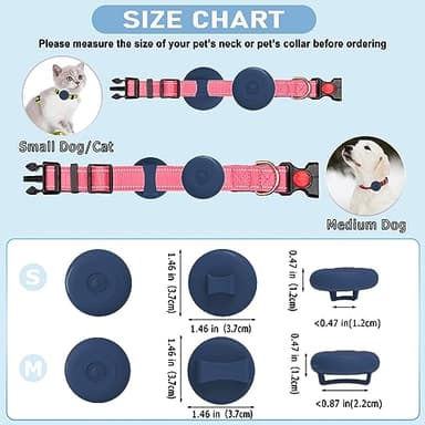 Airtag Dog Collar Holder Waterproof, Hidden Silicone Airtag Case for Pet Cat GPS Tracker, Anti-Lost Waterproof Airtag Holders Compatible with Apple AirTag for Dog Cat Collar (Navy) - Image 3