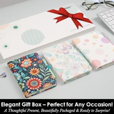 NIRMIRO (3 Pack) Aesthetic Small Journal Notebook, A6 (3.7" x 5.7") Mini Pocket Notebook with Pen, 100GSM Lined Paper, Cute Small Journal for Kids/Girls/Women, Colorful Bubbles Butterfly Floral - Image 5