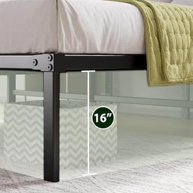 ZINUS Yelena 18 Inch Metal Platform Bed Frame, Steel Slat Support, No Box Spring Needed, Eco Friendly WonderBox(TM) Packaging, Easy Assembly, Black, Queen - Image 5