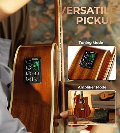 Vangoa 12 String Guitar Acoustic Electric, Upgraded Guitar 12 Strings Bundle for Beginner Intermediate Adults Teens, Guitarra de 12 Cuerdas, Sapele Body Bone Nut, Brown Glossy - Image 6