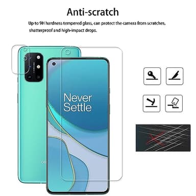 HKKAIS Designed For Oneplus 8T 5G Tempered Glass Screen Protector 2-Pack Camera Lens Protector Film 2-Pack - Image 4