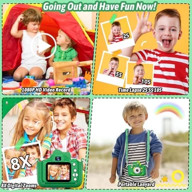 Dwfit Upgrade Selfie Kids Camera, Christmas Birthday Gifts for Boys Girls Age 3-12, HD Kids Digital Video Cameras for Toddler with Cartoon Soft Silicone Cover, Portable Toy for 3 4 5 6 7 8 Years Old - Image 4