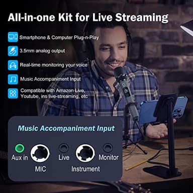 JYX Karaoke Machine with 2 Wireless Mics, 10" Woofer 500W Peak Power Big Portable Bluetooth Speaker with Bass/Treble Adjustment, PA System with Remote Control, LED Lights, Rolling Wheels and Trolley - Image 6