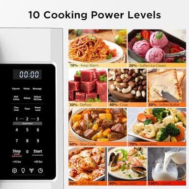 BLACK+DECKER Over the Range Microwave Oven with Vent and One-Touch Auto Cooking, 1.7 cu. ft. OTR Over Stove Microwave, White, 1000 Watts, EM044K6CF-WH - Image 2