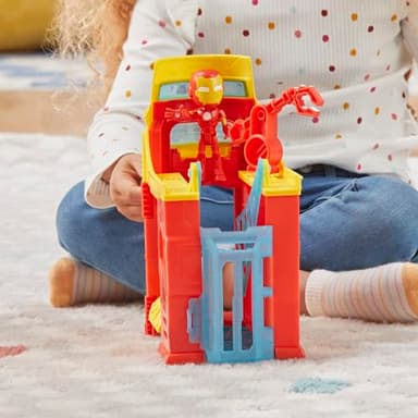 Spidey and his Amazing Friends Stark Tower Playset, Includes 4-Inch Iron Man Action Figure, Marvel Super Hero Toys for Kids 3 and Up - Image 4