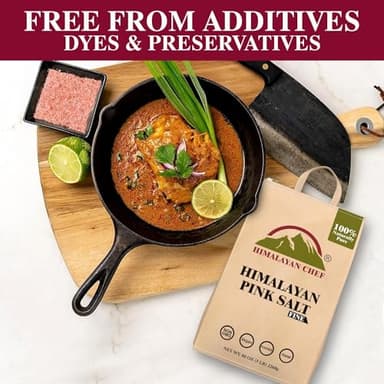 Himalayan Chef Pink Himalayan Salt Fine Grain, 5 lbs Bag - Pure, Natural, Kosher, Non-GMO, Mineral-Rich, for Cooking, Seasoning, Baking, Table Use, 84 Minerals - Image 5