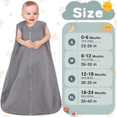 GUNTAIL Baby Sleep Sack 18-24 Months, Baby Wearable Blanket 100% Acrylic knit 2-Way Zipper Toddler Sleeping Sack TOG 0.5 (Grey) - Image 5