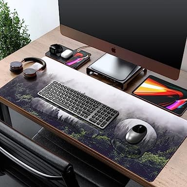 iCasso Desk Mat, Gaming Mouse Pad Wrist Support Set,4in1 XXL Large Mousepad + Keyboard Wrist Rest+Mouse Wrist Rest+Coaster Set with Ergonomic Design for Home Office Table Computer-Forest - Image 7