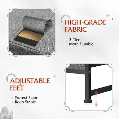 WLIVE Fabric Dresser for Bedroom, 6 Drawer Double Dresser, Storage Tower with Fabric Bins, Chest of Drawers for Closet, Living Room, Hallway, Dark Grey - Image 8