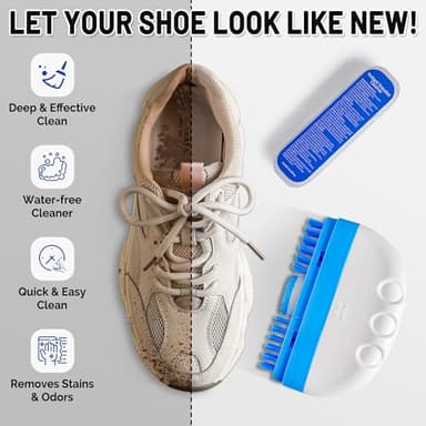 FULEEAN Water-free Shoe Cleaner Kit,100ML Shoe Clean Kit with Brushes & Towel,Instant White Shoe Sneaker Cleaner. - Image 2