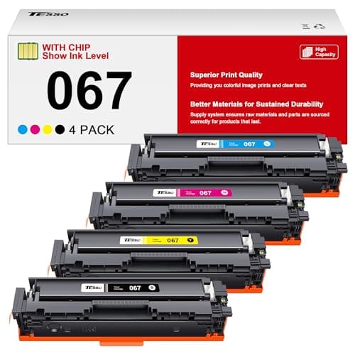 TESSO Compatible Toner Cartridge Replacement for Canon 067 (Black Cyan Magenta Yellow,4-Pack) Work with Canon MF656Cdw MF654Cdw MF650C LBP632Cdw MF653Cdw Printer with Random Packaging - Image 1