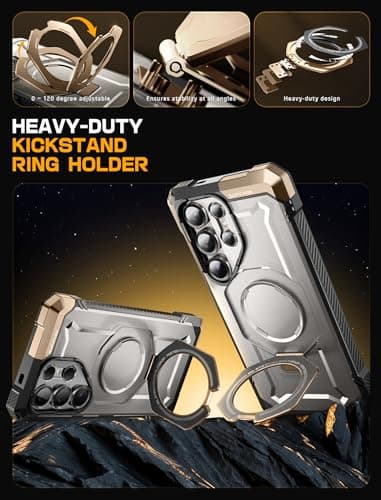 SUPCASE for Samsung Galaxy S25 Ultra Case with Stand (Unicorn Beetle Grip), [S Pen Friendly] [Compatible with MagSafe] [Military-Grade Protection] Magnetic Translucent Back Phone Case, Desert - Image 5