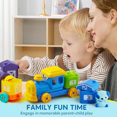 Learning Toy for Toddlers 1 2 3 Years Old, Counting, Matching & Sorting Montessori Learning Farm Train Including 9 Farm Animals and 1 Farmer, Easter Christmas Birthday Gift for Baby Boys Girls - Image 9