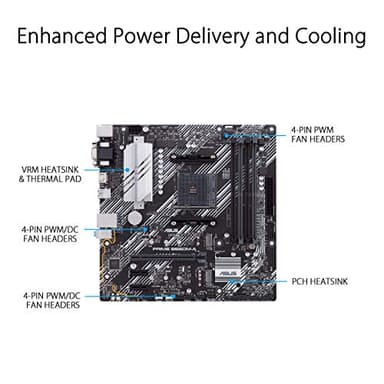 ASUS Prime B550M-A WiFi II AMD Micro ATX Motherboard with PCIe 4.0, WiFi 6, ECC Memory, HDMI 2.1, RGB Header - Image 2