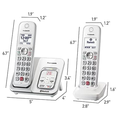 Panasonic Cordless Phone with Answering Machine, Link2Cell Bluetooth, Voice Assistant and Advanced Call Blocking, Expandable System with 4 Handsets - KX-TGD864W (White) - Image 9