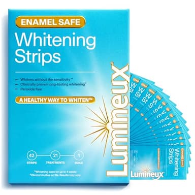 Lumineux Teeth Whitening Strips 21 Treatments – Peroxide Free - Enamel Safe for Whiter Teeth - Whitening Without The Sensitivity - Dentist Formulated - Sensitivity - Image 1