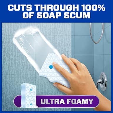 Mr. Clean Magic Eraser Sponge, All Purpose Cleaner, Cleaning Scrubber, Kitchen, Bathroom, Shower, Oven, Cleaning Supplies, Variety Pack with 1 Ultra Thick, 2 Ultra Foamy, & 3 Extra Durable, 6ct - Image 5