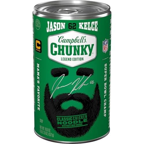 Campbell’s Chunky Soup, Classic Chicken Noodle Soup – Kelce Legend Edition, 18.6 oz Can - Image 1