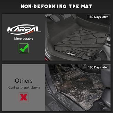 KARPAL Floor Mats for Ram 2500/3500 Crew Cab 2019-2025, TPE All-Weather Floor Liners 1st & 2nd Row Car Mats, Ram Accessories - Image 5