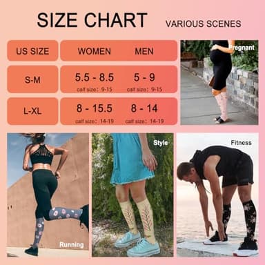 Iseasoo 4 Pairs Compression Socks for Women Circulation-Best Support for Nurses,Running,Athletic,Travel L-XL - Image 6