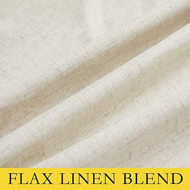 NICETOWN Natural 100% Blackout Short Curtains 63 inches Lenghth Burg for Kitchen, 2 Panels, Burlap Linen Drapes with Thermal Insulated White Liner, Keeping Out Cold Air and Heat Panels - Image 8