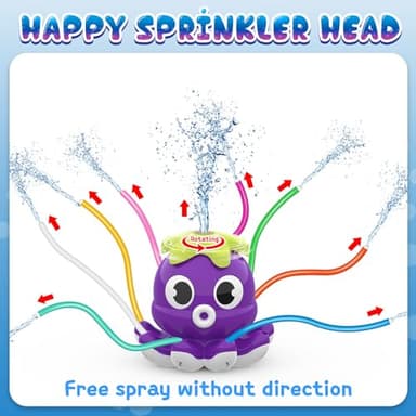 SAMTOP Outdoor Water Spray Sprinkler for Kids and Toddlers, Summer Outside Toys Backyard Games with 8 Wiggle Tubes, Attaches to Garden Hose Splashing Fun Toys for 3 4 5 6 7 8 Year Old Boys Girls Gifts - Image 3