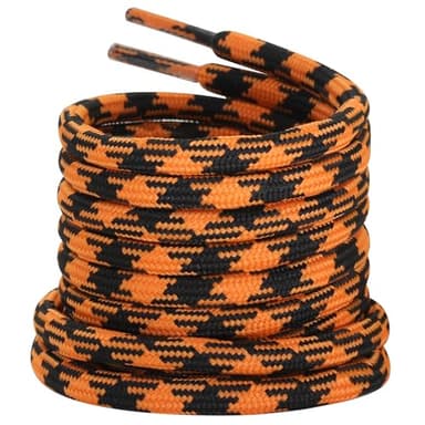 LyloLyla Black Orange Round Strong Boot Laces,Heavy Duty Shoelaces for Work Boots,Trainers,Walking,and Hiking Shoes,Durable 4.5 mm Thick Replacement Strings 63" (160cm)-2 Pairs - Image 1