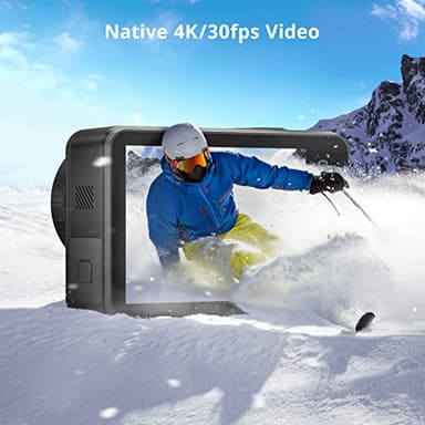 AKASO Brave 7 Action Camera 4K30FPS 20MP with 256GB U3 MicroSDXC Memory Card, Waterproof Camera with Touch Screen IPX8 33FT EIS 2.0 Zoom Support External Mic Voice Control with 2X 1350mAh Batteries - Image 2
