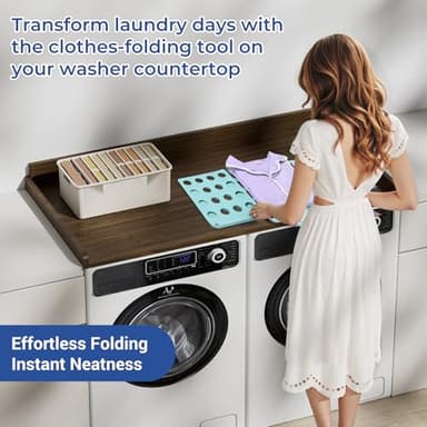 COOLBEBE Washer Dryer Countertop, Wood Washer Dryer Topper with Edge, 54" W x 27.5" D Washer and Dryer Covers for The Top for Laundry Room Organization, Walnut - Image 7