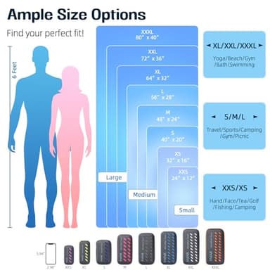 BAGAIL Camping Towel with EVA Case, Compact & Ultra Soft Microfiber Travel Towel - Super Absorbent & Lightweight Quick Dry Towels for Sports, Beach, Gym, Backpacking, Hiking and Yoga - Lake Blue, XXL - Image 6