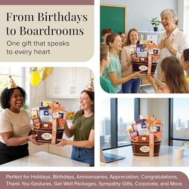 Broadway Basketeers Happy Birthday Gift Basket with Chocolates & Sweets Send Happy Birthday Wishes With This Beautiful Display Basket Enjoy a Large Assortment of Sweets & Savory Treats, Perfect for Mom, Dad, Friends - Image 5