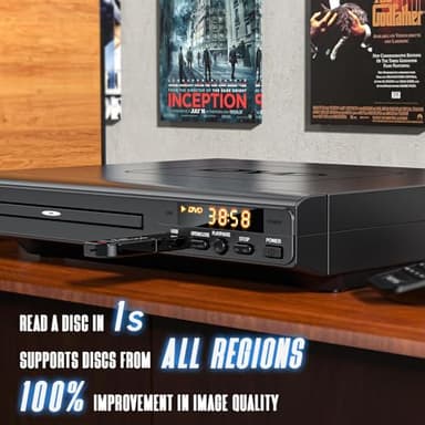 DVD Players for TV with HDMI, DVD Players That Play All Regions, Simple DVD Player for Elderly, CD Player for Home Stereo System, Included HDMI and RCA Cable - Image 2