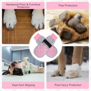 BEAUTYZOO Dog Socks to Prevent Licking Paws, Dog Shoes for Hot Pavement Small Medium Large Senior Dog Booties, Non Slip Dog Boots & Paw Protectors for Hardwood Floors Traction Control Indoor - Image 2