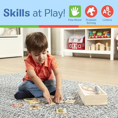 Melissa & Doug Self-Correcting Alphabet Wooden Puzzles with Storage Box (52 pcs) ABC Puzzles, Wooden Alphabet Puzzle for Kids Ages 4+ - Image 5