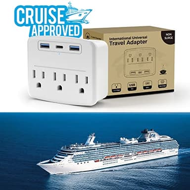 Puveini Cruise Power Strip Foldable Plug Non Surge Protector with USB C Outlets 3.4A Total, Cruise Ship Essentials, 2 Prong to 3 Prong Outlet Adapter, Japan Plug Adapter - Image 7