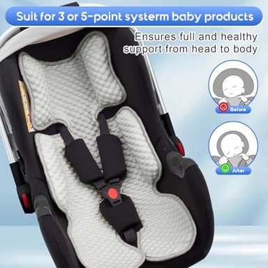 Kaseeous Car Seat Cooling Pad for Baby, Mink Dot Car Seat Cooler Mat for Girls Boys, Stroller Cooling Pad with 3D Breathable Mesh, Multifunctional Infant Carseat Cooling Insert Liner for Summer - Image 7
