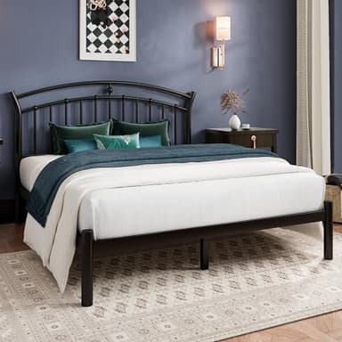 Einhomn Queen Bed Frame, Black Metal Bed Frame with 12" Under-Bed Storage, Heavy Duty Steel Slat Support, No Box Spring Needed, Noise-Free, Easy Assembly - Image 7