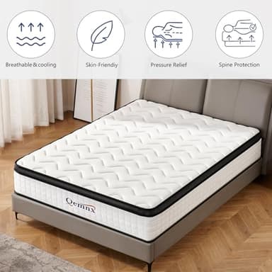 12 Inch Queen Mattress, Mattress for Cool Night & Pressure Relief,Edge Support Pressure Relief with Motion Isolating, Ships Compressed - Image 3