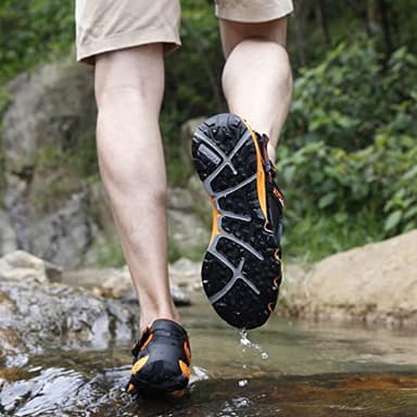 HUMTTO Men's Amphibious Water Shoes - Outdoor Hiking Sandals for Men Summer Non-Slip Quick Drying Water Sandals River Shoes 10.5 Black - Image 7
