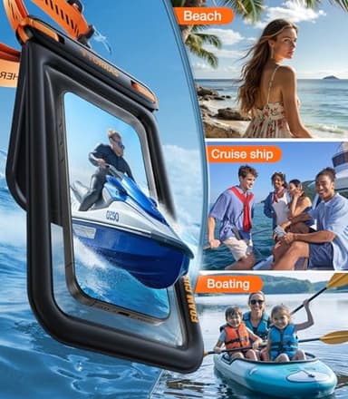 TORRAS IP68 Waterproof Phone Pouch Double Space, Floating Waterproof Phone Case with Lanyard for iPhone 17 Pro Max 16 15 14 S25 S24, Phone Dry Bag Vacation Cruise Ship Travel Essentials 7.0'', Black - Image 9