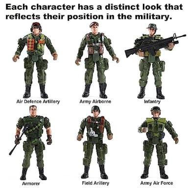 US Army Men and SWAT Team Toy Soldiers Action Figures with Military Weapons Accessories for Kids Boys Girls,12Pcs - Image 4