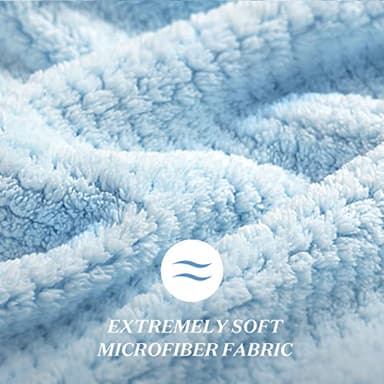 YFONG Large Hair Towel Wrap for Women, Soft Microfiber Hair Towel for Curly Hair, Fast Drying Hair Turbans with Elastic,Hair Drying Towel Wrap for Hair Care Anti Frizz 26.3" X 40" (Blue) - Image 3
