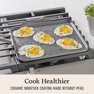Calphalon® Premier Ceramic Nonstick 11" Square Griddle, Mushroom Grey - Image 5