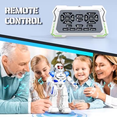 FAFUGANIA Robot Toys for Kids, Remote Control Robot with Programmble Walking & Dancing Adjustable Volume RC Gesture Sensing Smart Robot Toy for Ages 3 4 5 6 8 10 12 Boy Girl Ideal Blue - Image 7