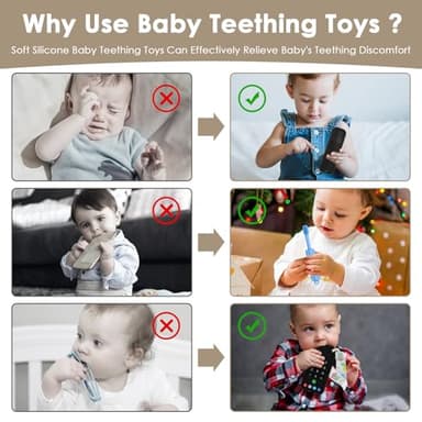 ZOEDO Baby Teething Toys, Remote Control Shape Teething Toys, Cell Phone Teether for Babies, Toy Chew for Babies 3-24 Months, BPA Free & Refrigerator Safe - Image 7