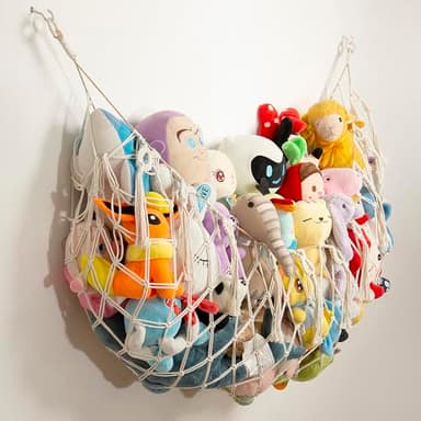 Amdermi Stuffed Animal Hammock Corner Wall Stuffed Animal Net or Hammock for Stuff Animal Storage Plush Toy Holder Boho Macrame Toy Display for Nursery Playroom Kid's Room - Image 5