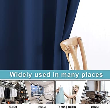 RYB HOME Room Partition Curtains Privacy Blackout Drapes Energy Efficient Odor Reducing Sounproof Screen for Backdrop Dorm Studio Office, Wide 150 inches x Long 96 inches, Navy Blue, 1 Panel - Image 6